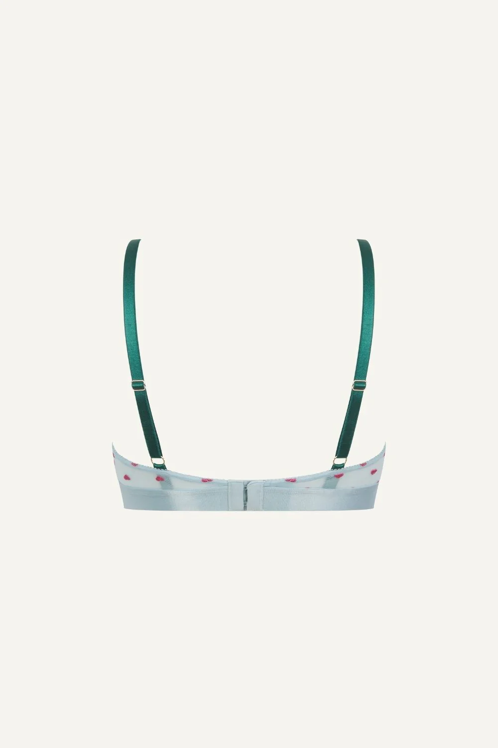 So Soft Mesh Heart Embroidery Bralette - Blue - Image 6
