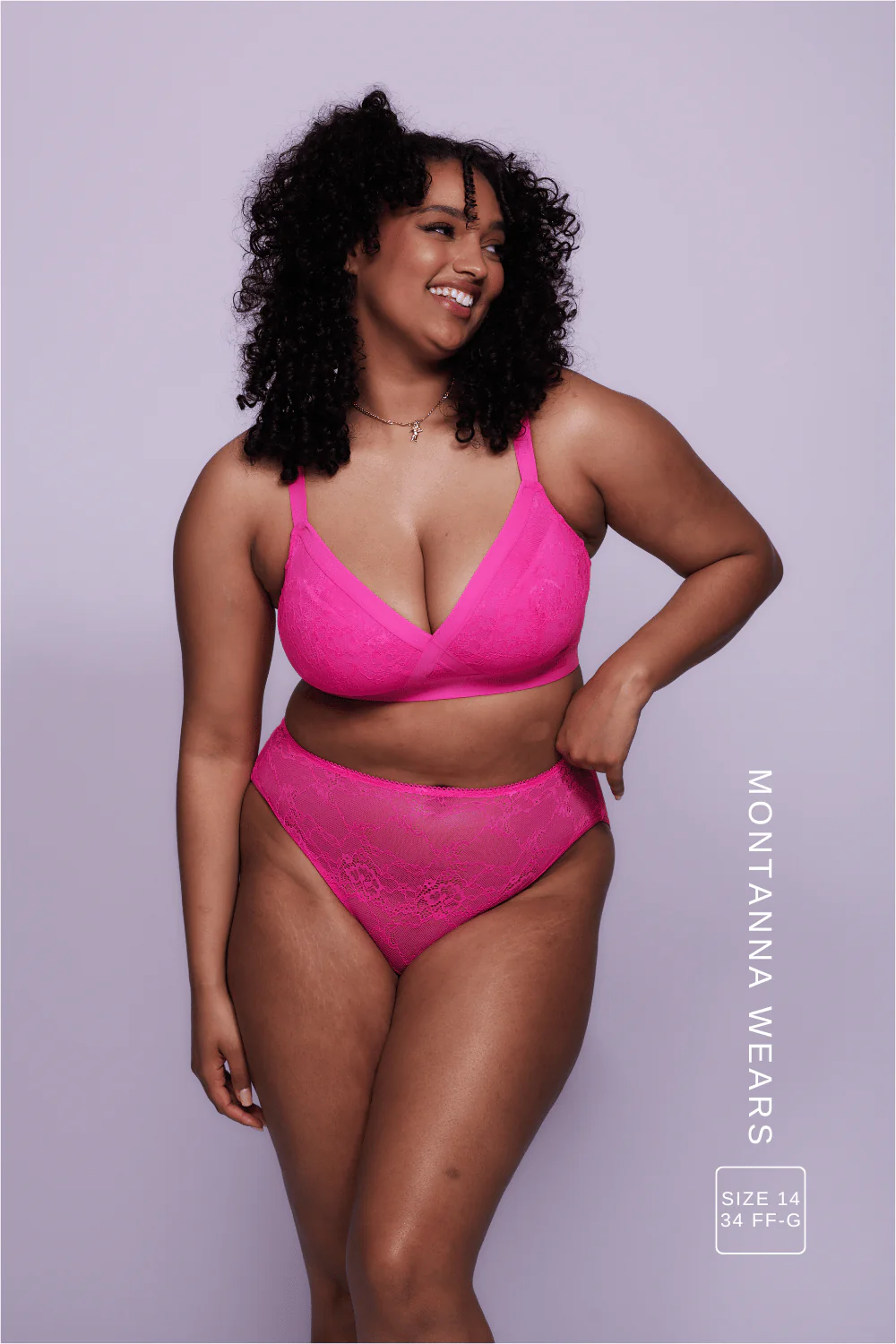 Signature Lace High Support Bralette - Neon Pink - Image 5