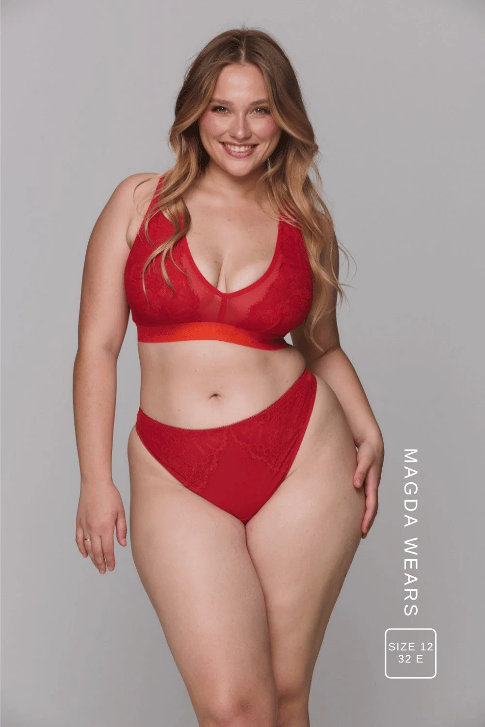 Synergy Lace Fuller Cup & Thong Set - Goji Berry & Orange - Image 3