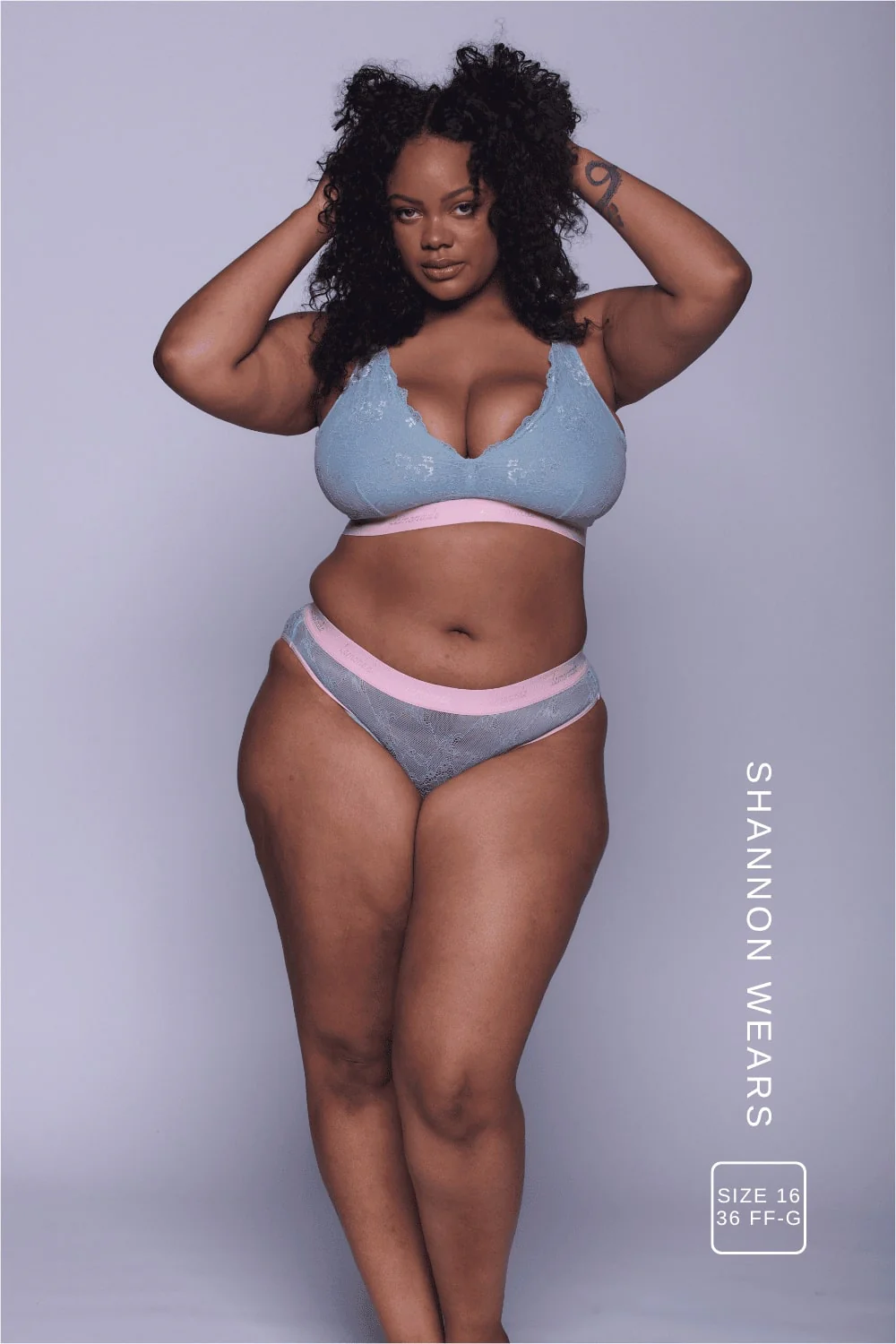 Signature Lace Fuller Cup- Denim Blue and Pink