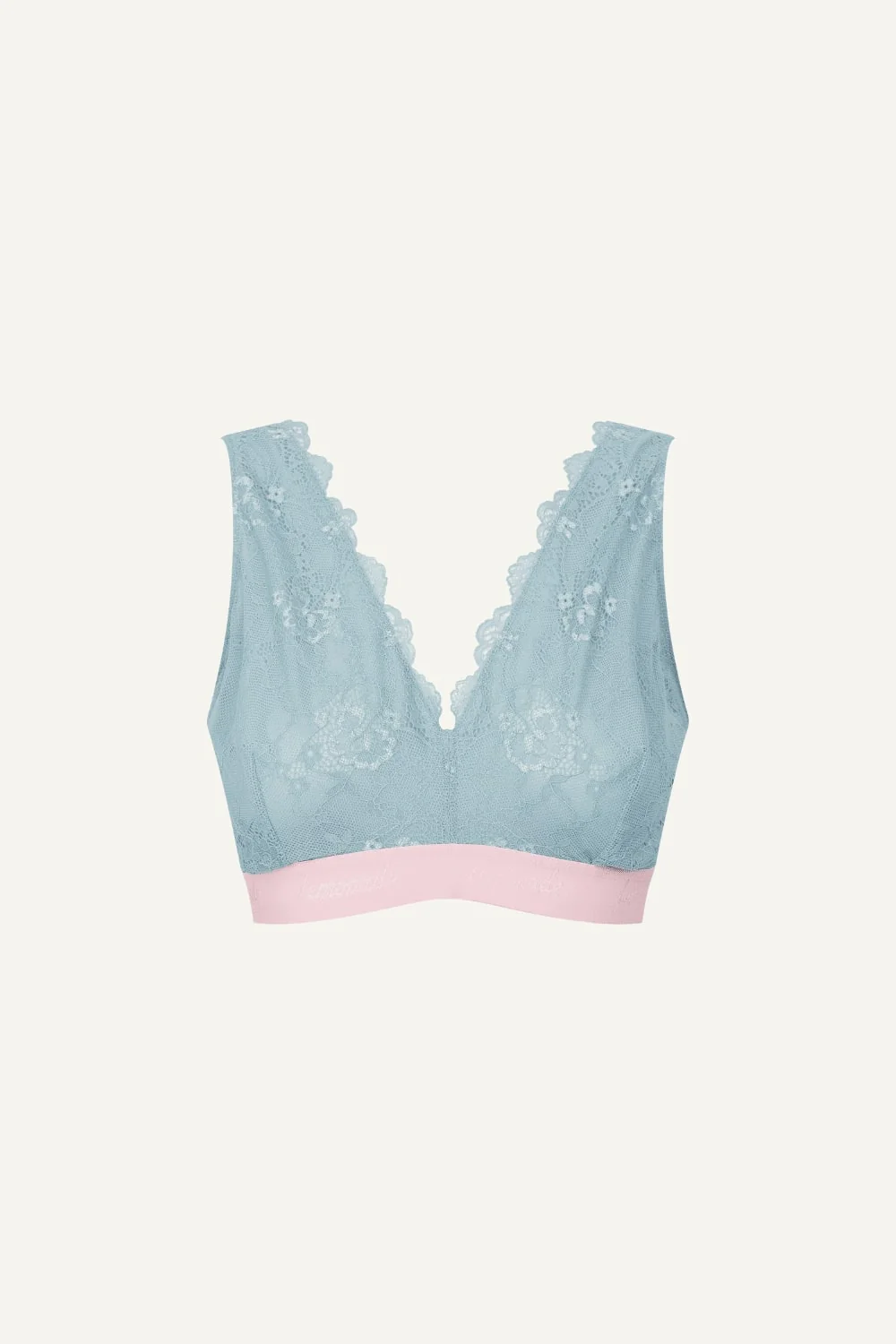 Signature Lace Fuller Cup- Denim Blue and Pink - Image 2