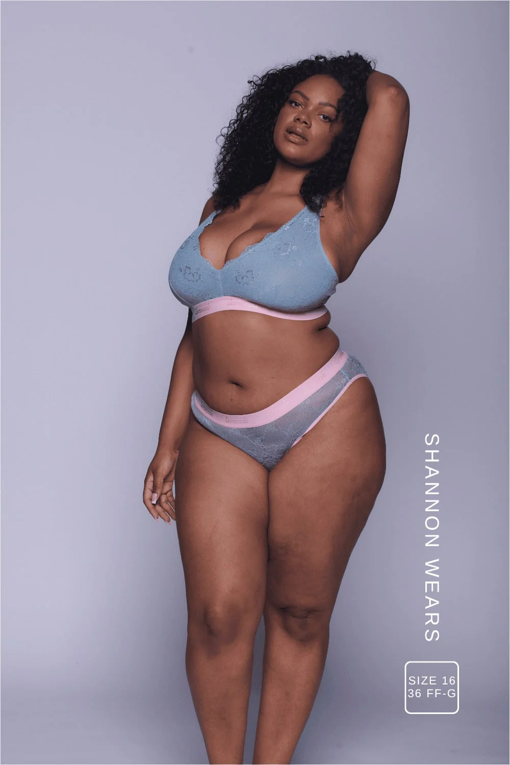 Signature Lace Fuller Cup- Denim Blue and Pink - Image 3