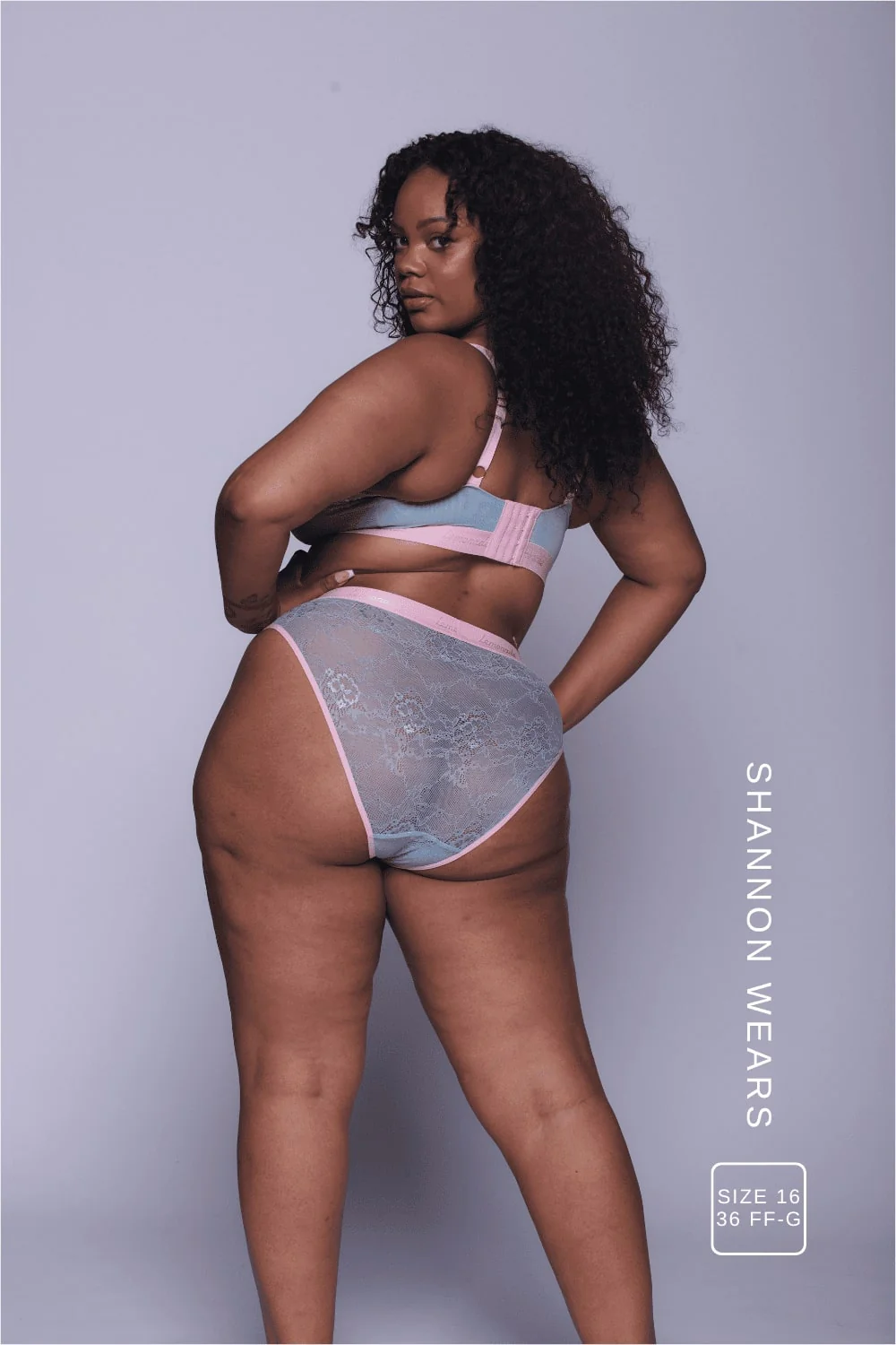 Signature Lace Fuller Cup- Denim Blue and Pink - Image 4