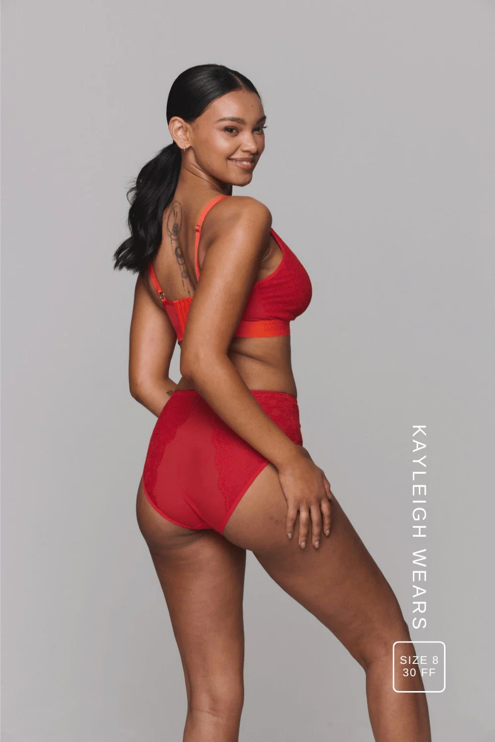 Synergy Lace High Waisted Brief - Goji Berry & Orange - Image 3