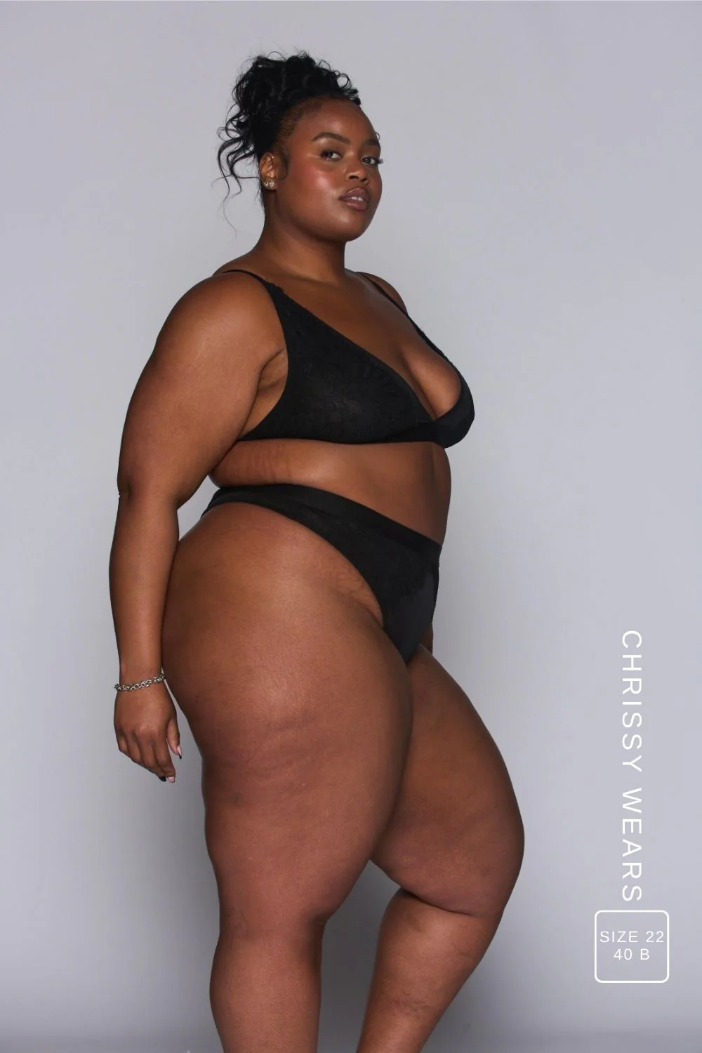 Synergy Lace and Mesh Thong - Black - Image 6