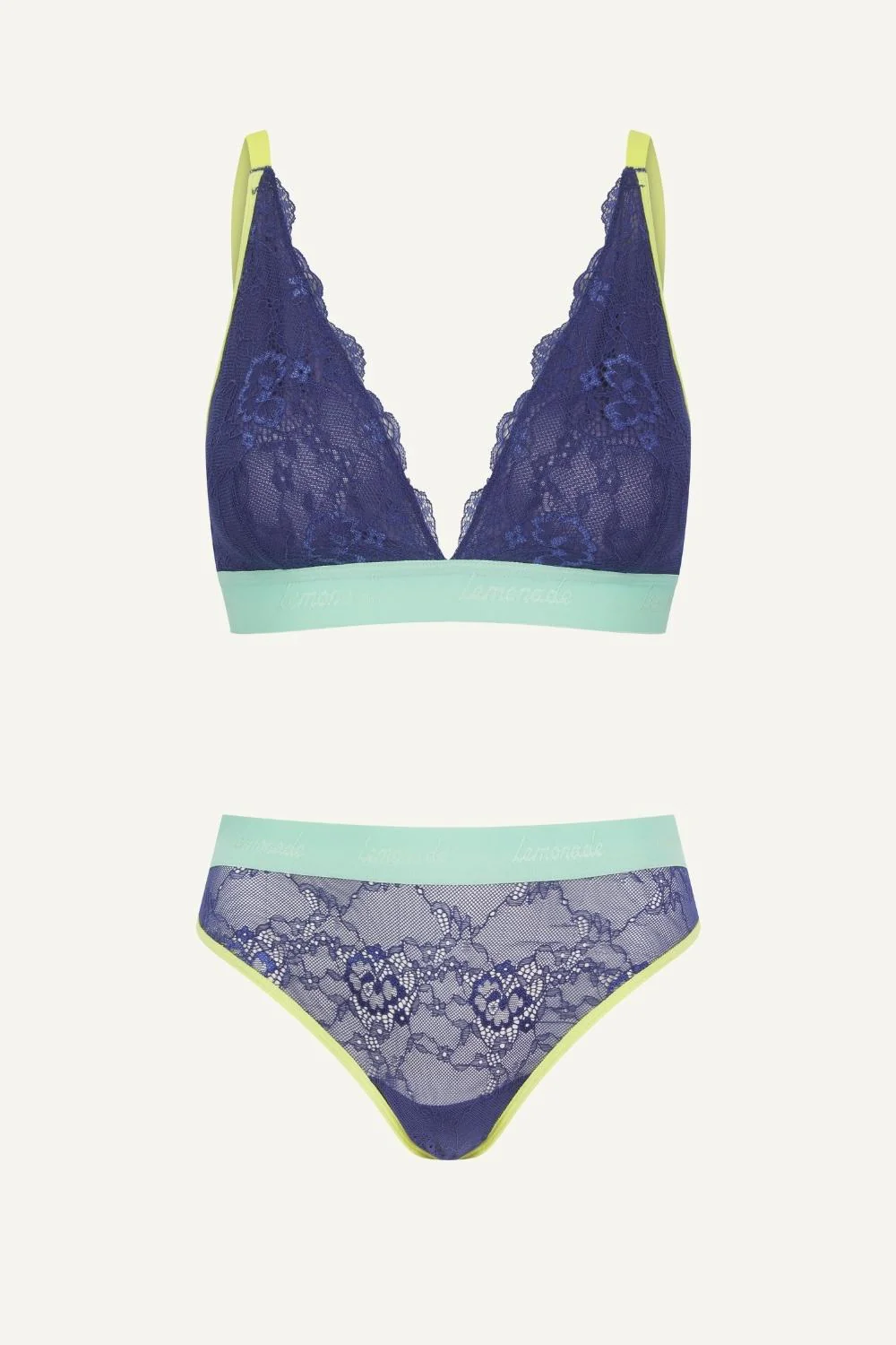 Signature Lace Bralette & Brief Set - Navy Trilogy - Image 2