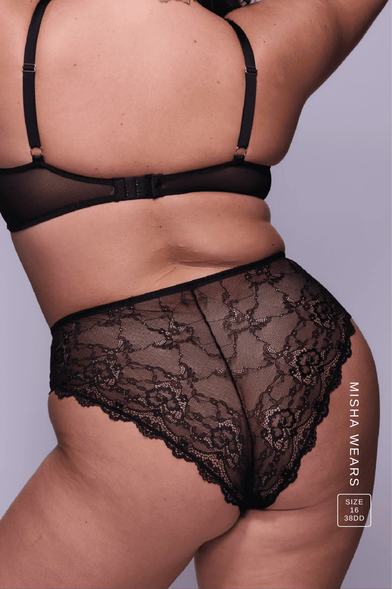 Signature Lace Bralette & Short Set - Black - Image 4