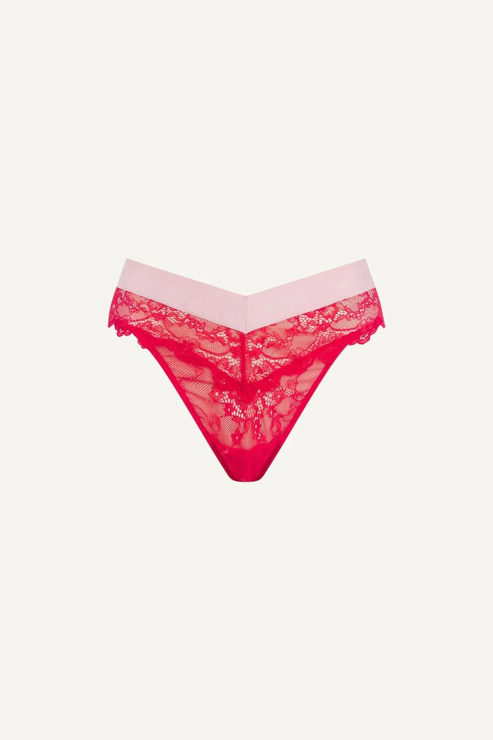 Signature Lace V Brazilian - Cherry Pop - Image 2