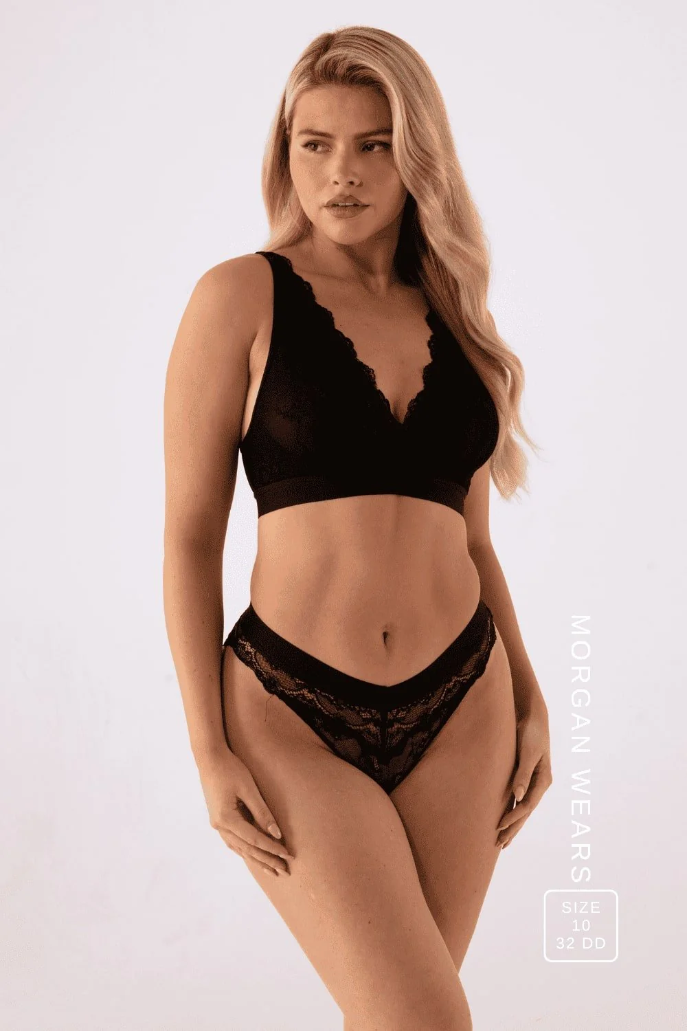 Signature Lace Fuller Cup & V Brazilian Set - Black