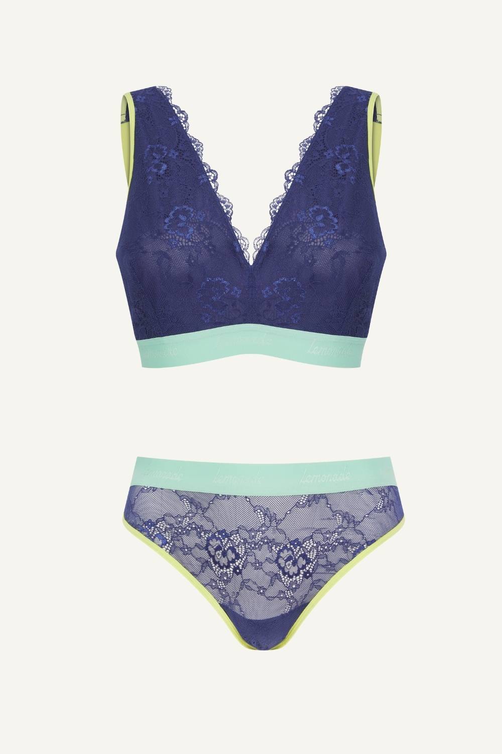 Signature Lace Fuller Cup Bralette & Brief Set - Navy Trilogy - Image 2