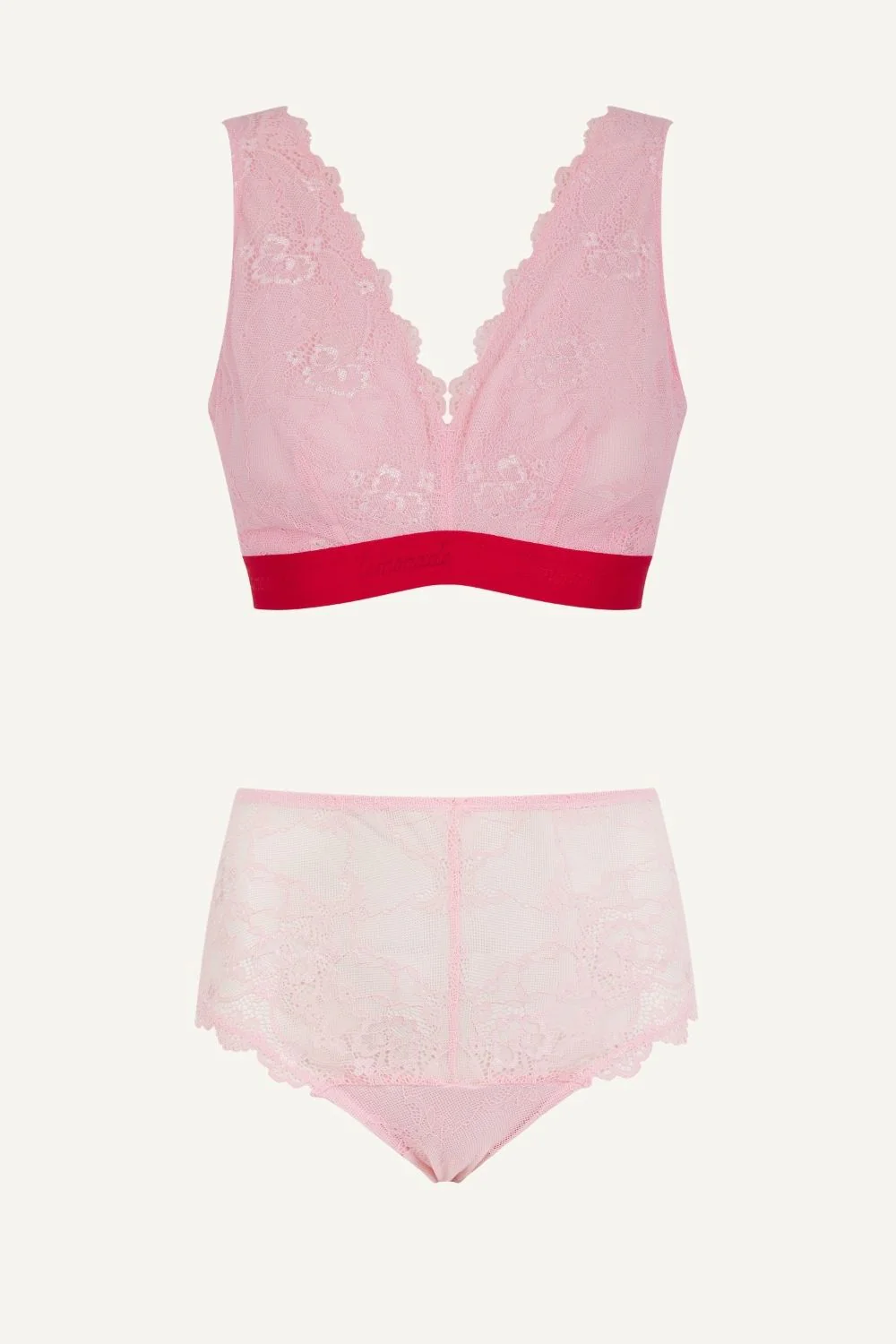 Signature Lace Fuller Cup Bralette & Short Set - Light Pink - Image 2