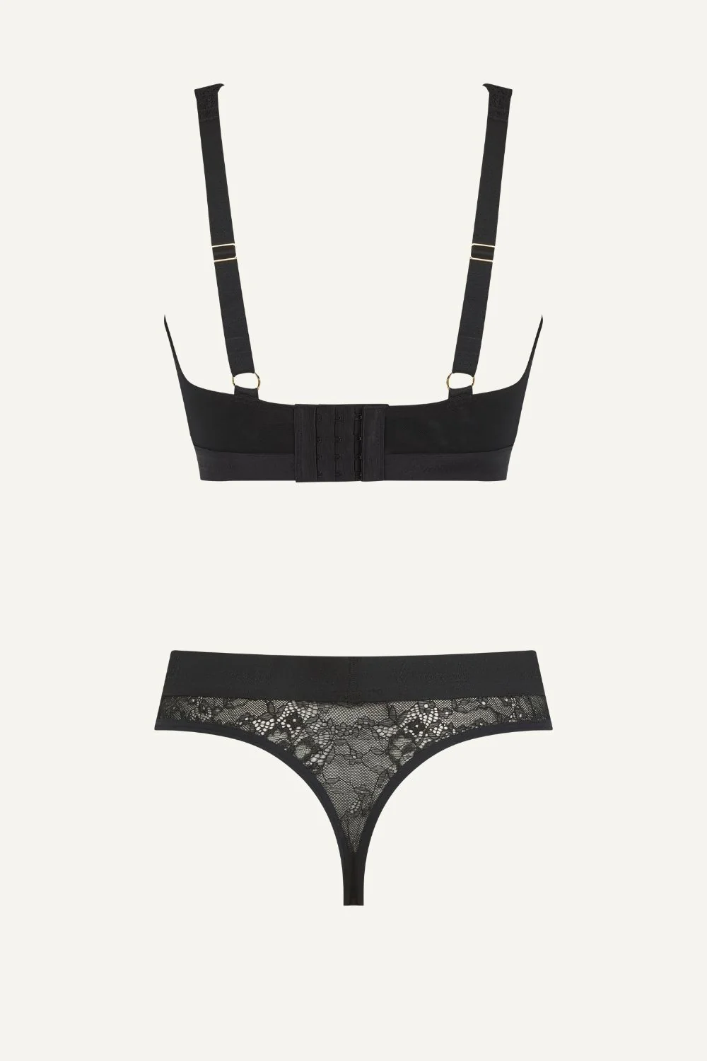 Signature Lace Fuller Cup & Thong Set - Black - Image 7