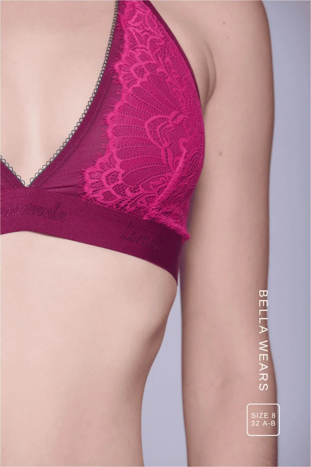 Synergy Lace Bralette & Brief Set - Wine - Image 5