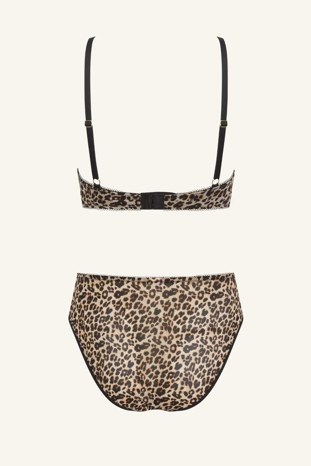 So Soft Mesh Bralette & High Waisted Brief Set - Leopard - Image 8
