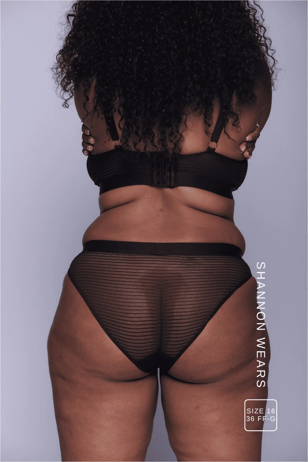 So Soft Mesh Fuller Cup & Brief Set - Striped Black - Image 6