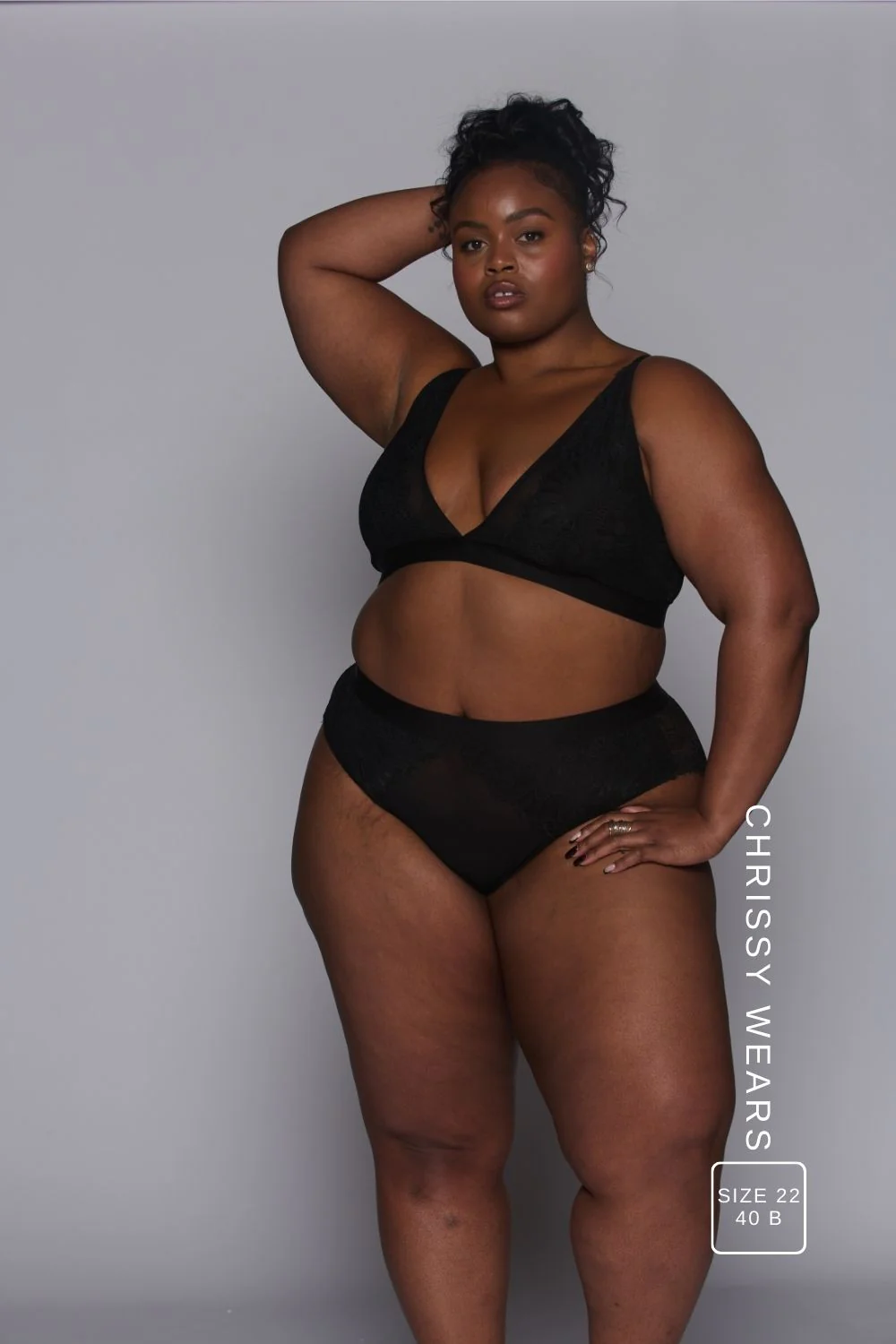 Synergy Lace and Mesh Bralette & Brief Set - Black - Image 4