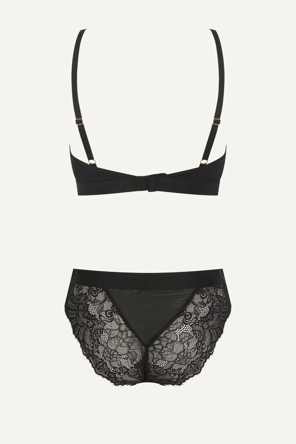 Synergy Lace and Mesh Bralette & Brief Set - Black - Image 6