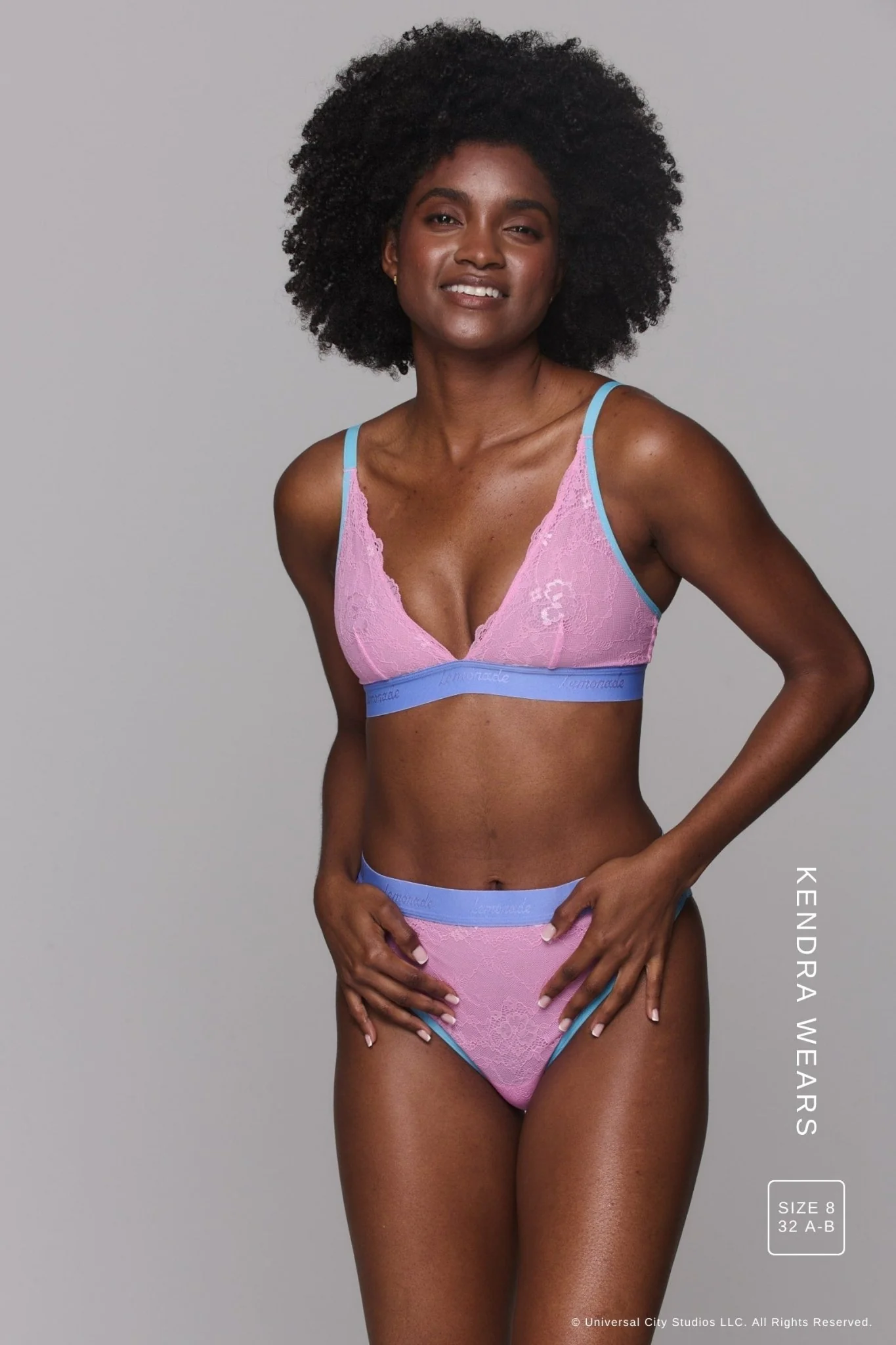 Wicked Glinda Picot Lace Trilogy Bralette & Brief Set- Light Pink