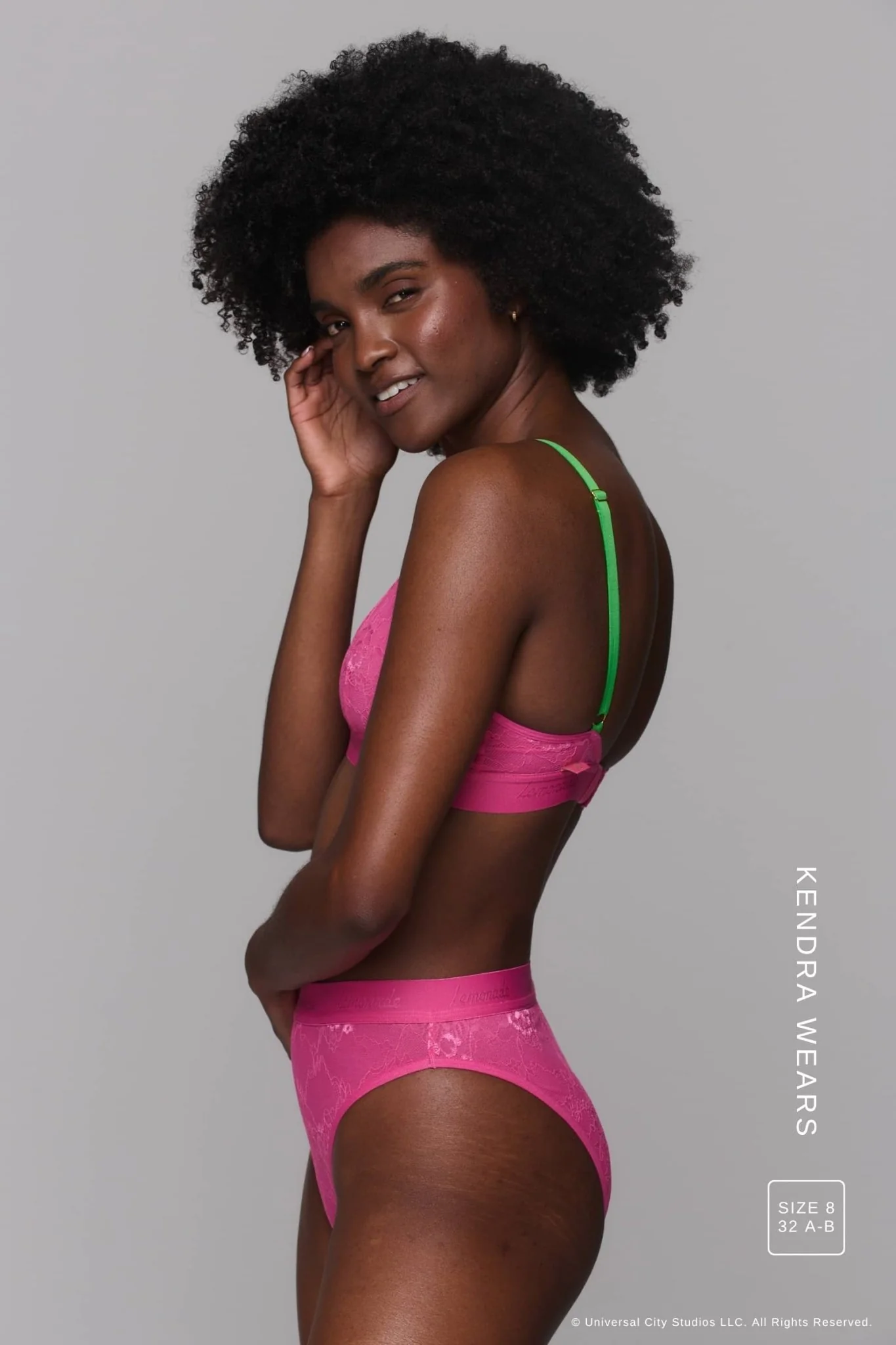 Wicked Picot Lace Bralette & Brief Set - Pink - Image 6