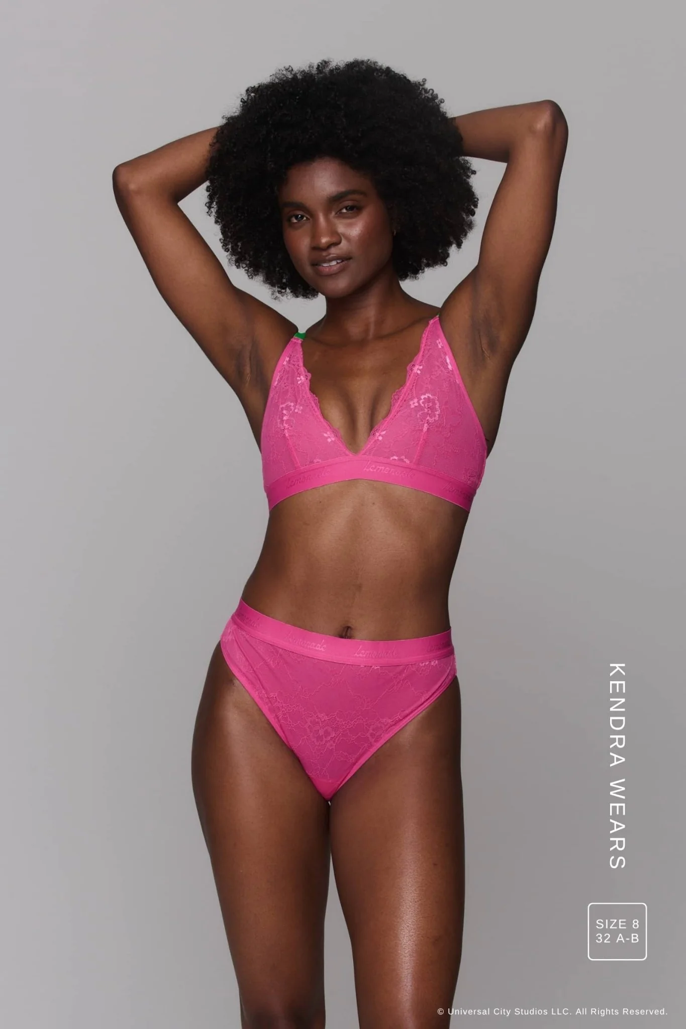 Wicked Picot Lace Bralette & Brief Set - Pink - Image 7