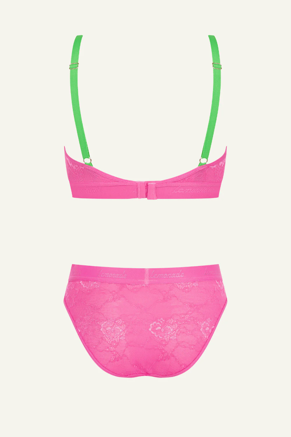 Wicked Picot Lace Bralette & Brief Set - Pink - Image 8